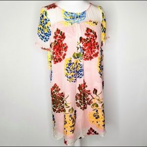 Maeve Floral Market Velvet Dress Size LARGE